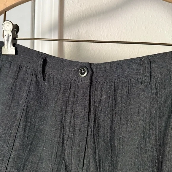 Poetry Charcoal grey linen cotton textured gauze Bermuda shorts - Picture 3 of 8